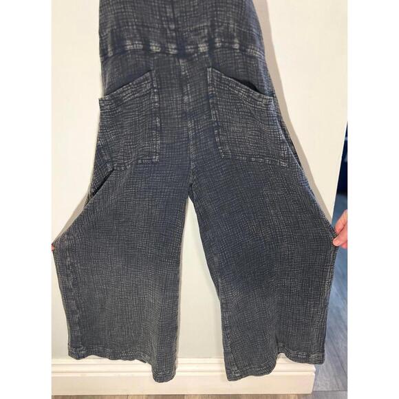 EASEL Mineral Wash Wide Leg Jumper - Boho Harem Overalls  Size S - Picture 4 of 9